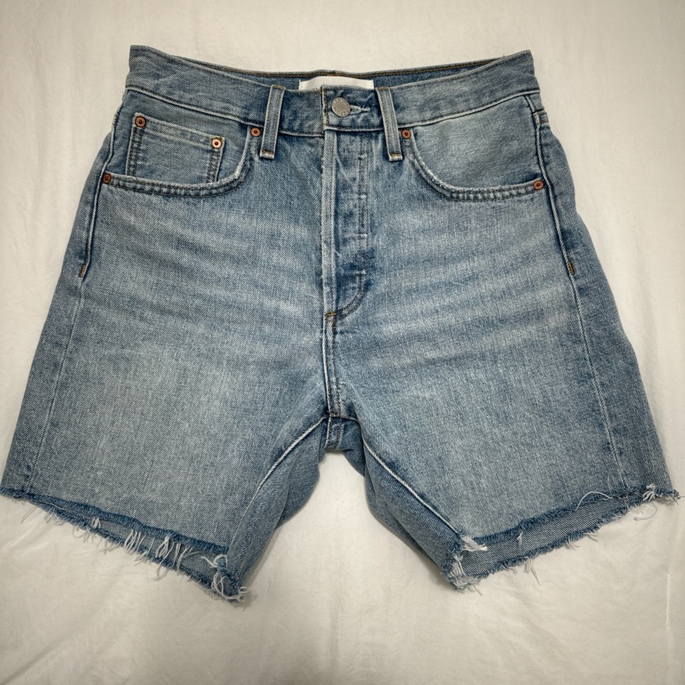 Aritzia Denim Forum Light Blue Cutoff Shorts